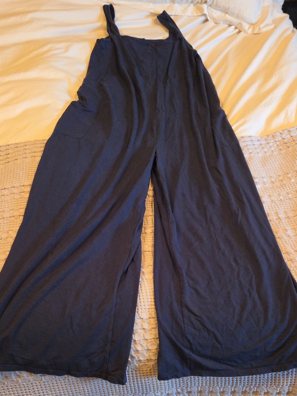 Paperlabel Wide-Leg Navy Jumpsuit with Pockets Xl